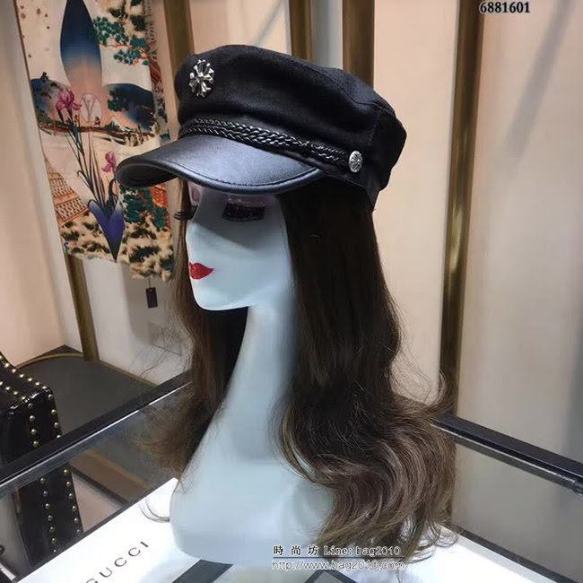 克羅心Chrome Hearts 2018最新款 代購級別鴨舌軍帽 6881601 LLWJ5664